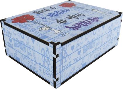 Caixa Organizadora Sorriso Azul  23X17X9 cm Mdf 