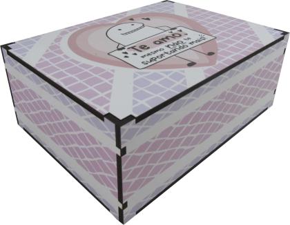 Caixa Organizadora Flork Te Amo 23X17X9cm Mdf 