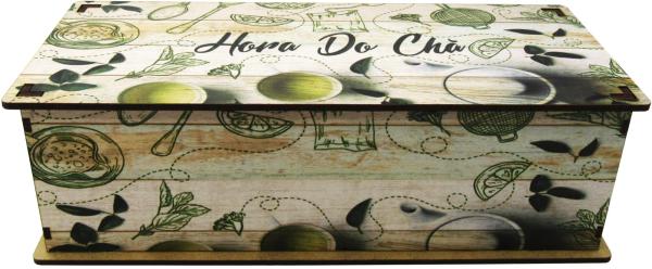 Caixa Organizadora Hora do Chá 25x10x8cm mdf 