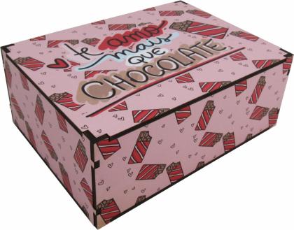 Caixa Organizadora Te Amo Mais Que Chocolate 23X17X9cm Mdf 