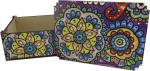 Caixa Organizadora Mandala Colorida   23X17X9cm Mdf 