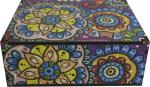 Caixa Organizadora Mandala Colorida   23X17X9cm Mdf 