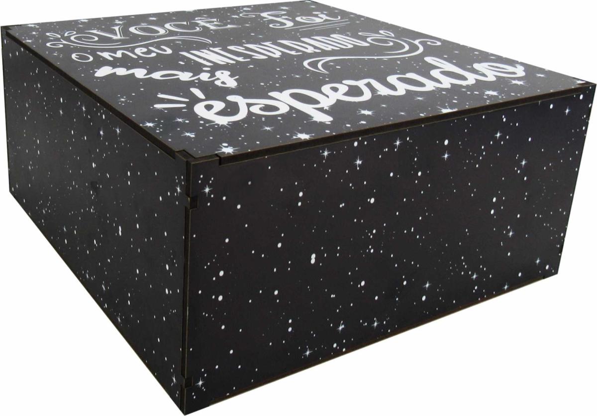 Caixa Organizadora Inesperado Esperado 30x30x14cm Mdf