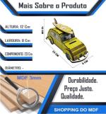 Cofre Fusca Adesivado Amarelo Mdf