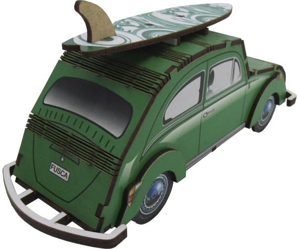 Cofre Fusca Adesivado Verde Mdf