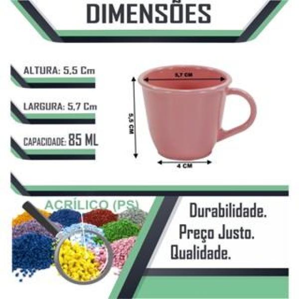 Bandeja Mãe Eu Te Amo Com 6 Xícaras Rosa Acrílica Presente Dia das Mães