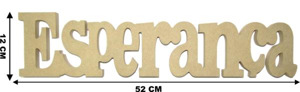 Recorte Palavra Esperança  52x12cm MDF CRU