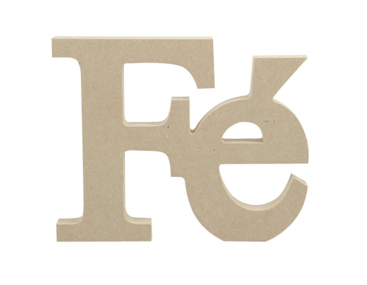 Recorte Palavra Fe   MDF CRU
