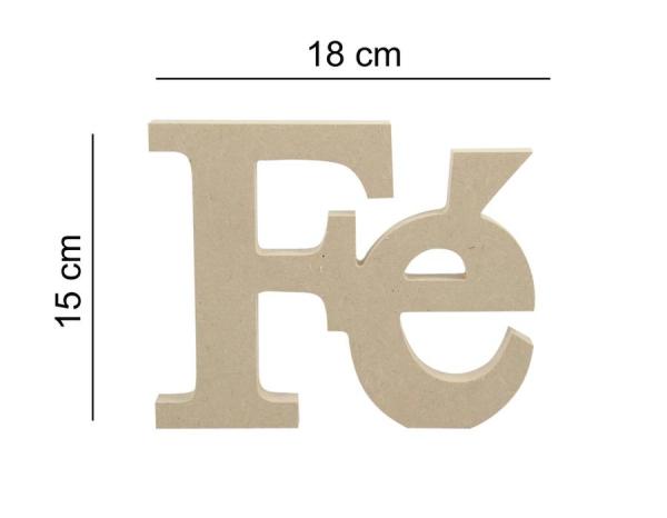 Recorte Palavra Fe   MDF CRU
