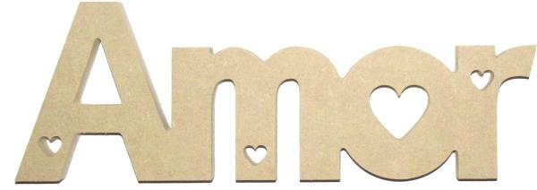 Recorte Palavra Amor  30X12cm MDF CRU