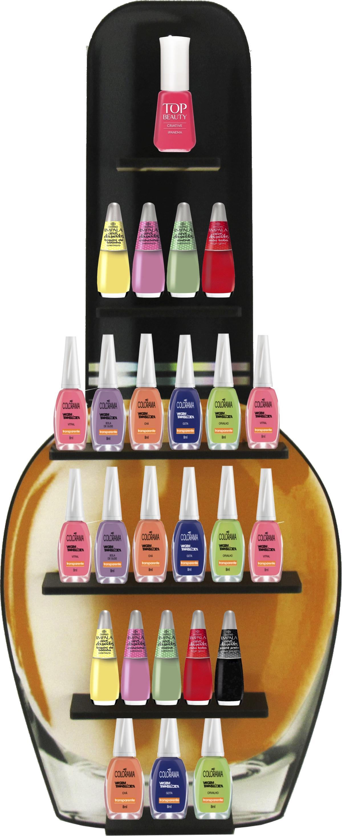 Expositor de Esmalte Laranja  Adesivado