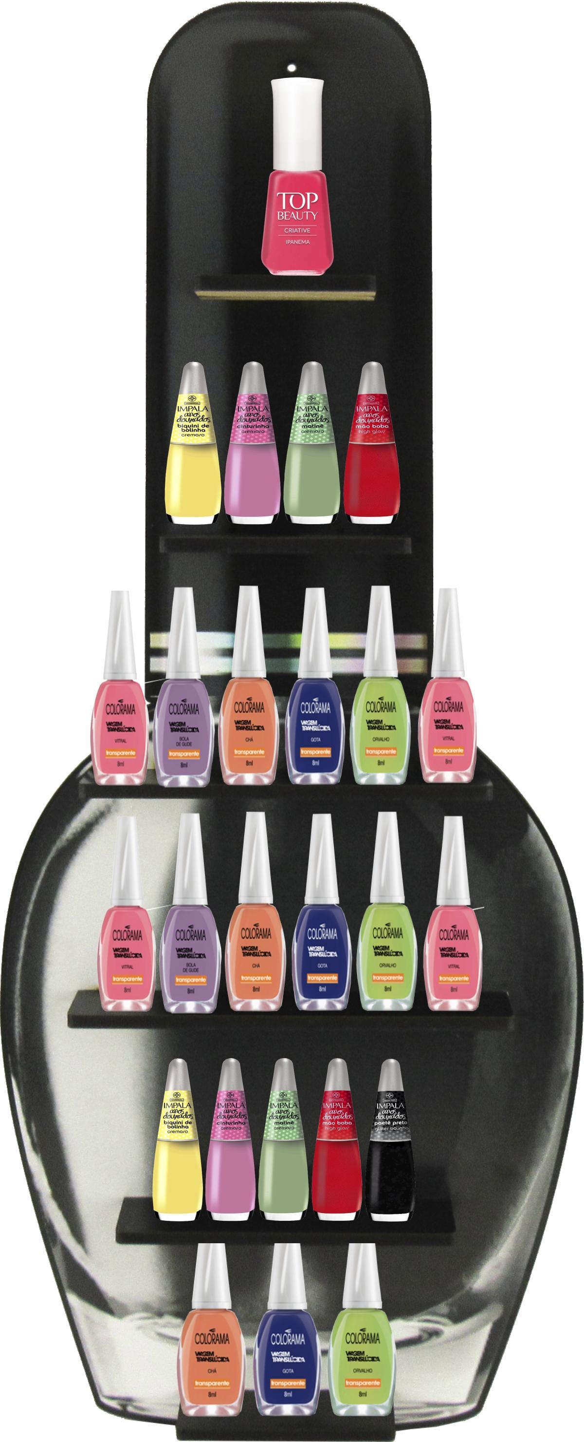 Expositor de Esmalte Preto  Adesivado
