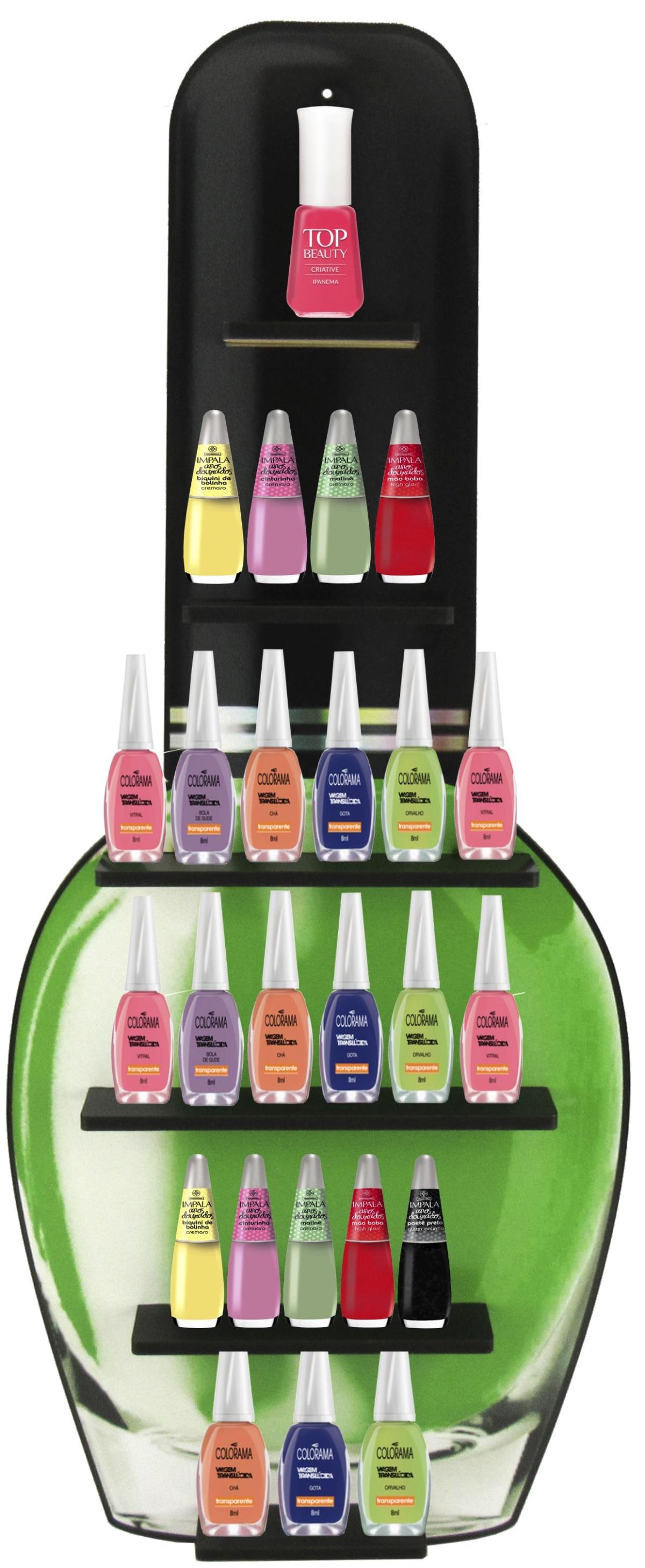 Expositor de Esmalte Verde  Adesivado