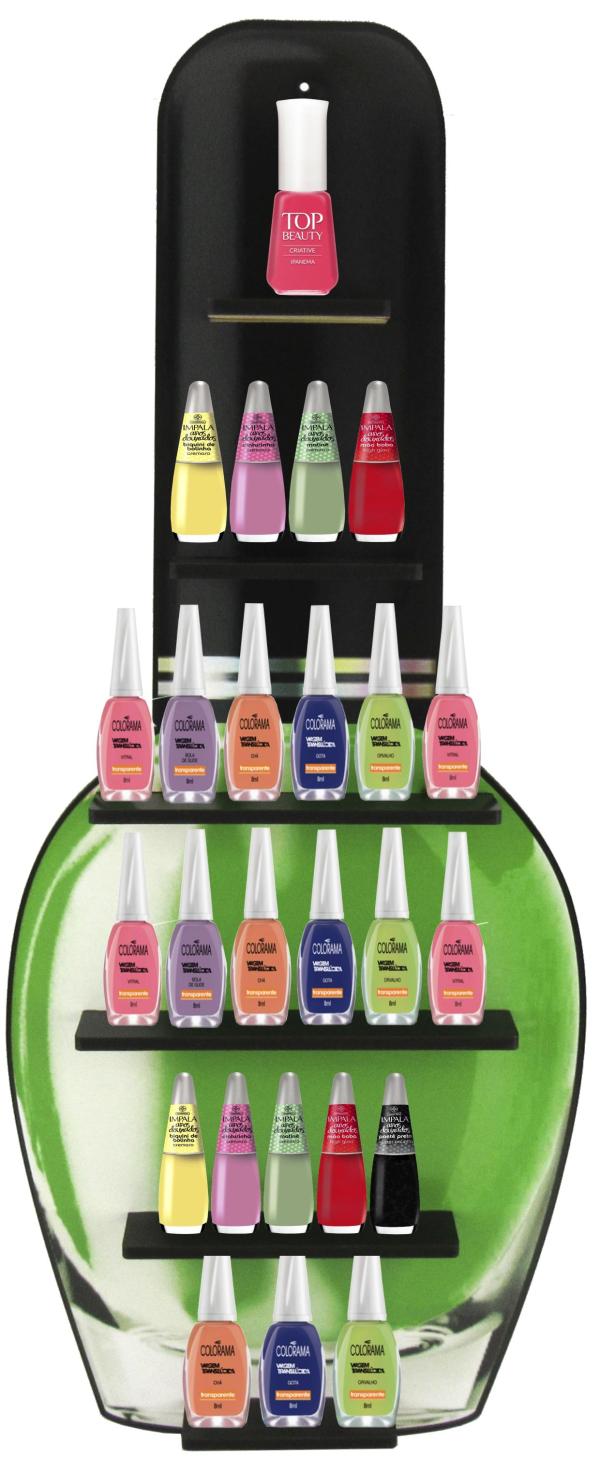 Expositor de Esmalte Verde  Adesivado
