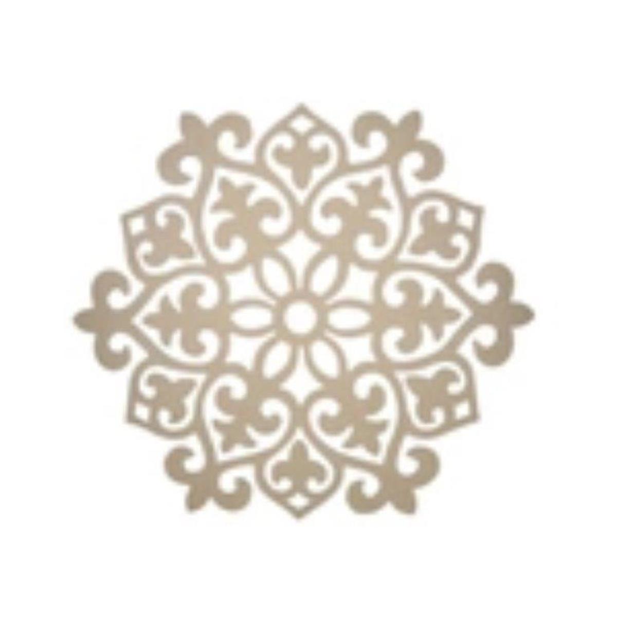 MANDALA LASER FLOR MEIO 3MM 29,5CM MDF Crú