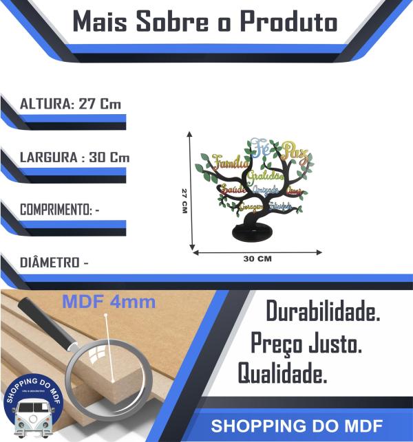 Arvore Mensageira Com Base 30,5X27cm Adesivada MDF