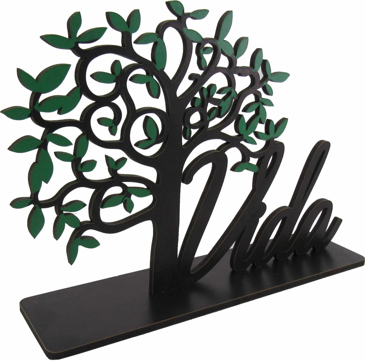 Palavra de Mesa Com Base Vida Com Arvore MDF