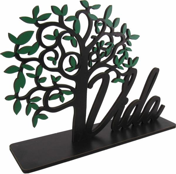 Palavra de Mesa Com Base Vida Com Arvore MDF