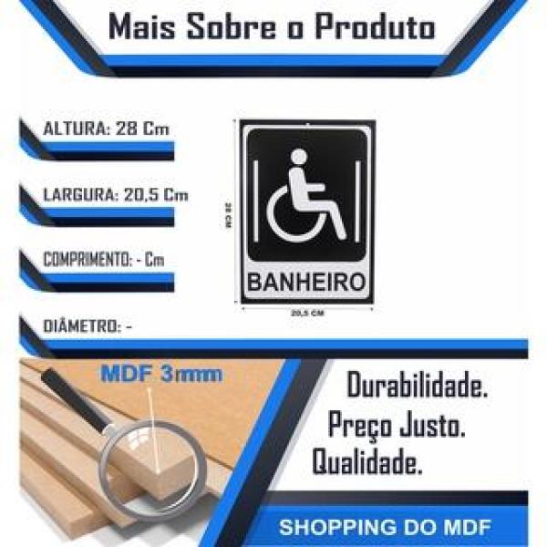 Placa Decorativa Informações Banheiro Deficiente Mdf