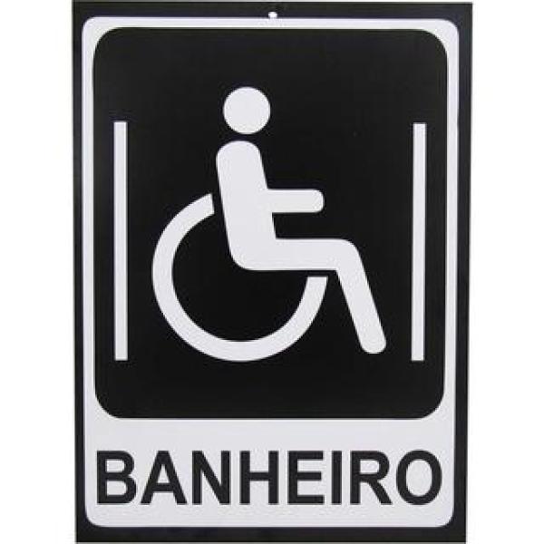 Placa Decorativa Informações Banheiro Deficiente Mdf