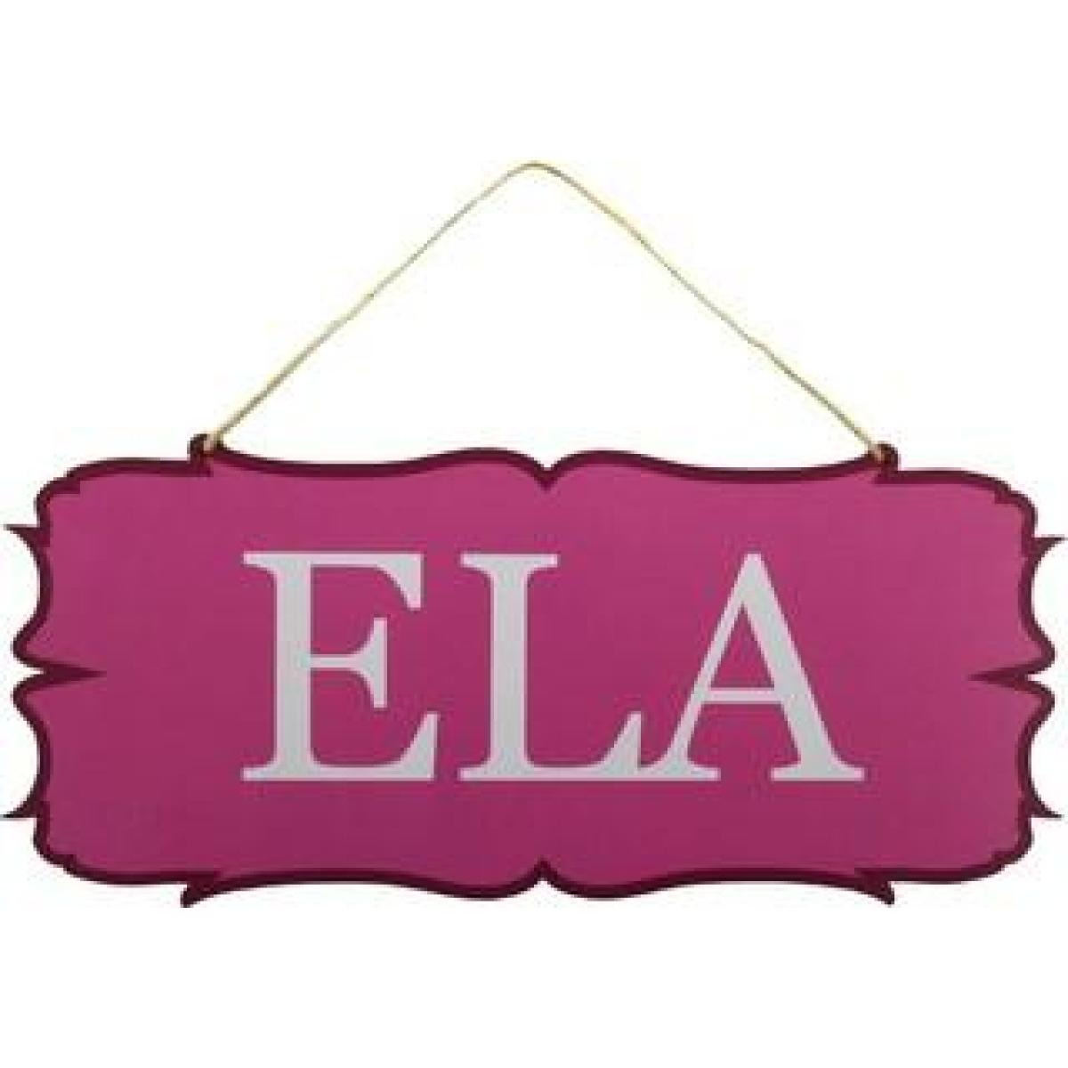 Placa Decorativa Suspensa Sisal Decoração Ela 15x34 CM MDF