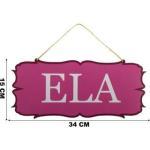 Placa Decorativa Suspensa Sisal Decoração Ela 15x34 CM MDF