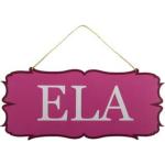Placa Decorativa Suspensa Sisal Decoração Ela 15x34 CM MDF