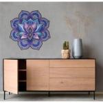Placa Quadro Decorativa Mandala Recorte Grande Roxa Mdf