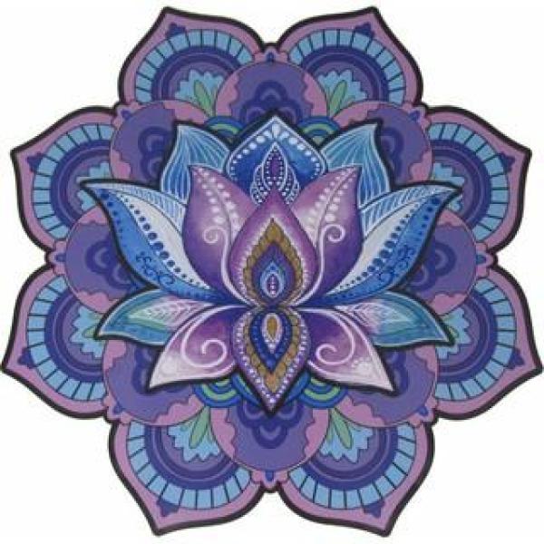 Placa Quadro Decorativa Mandala Recorte Grande Roxa Mdf