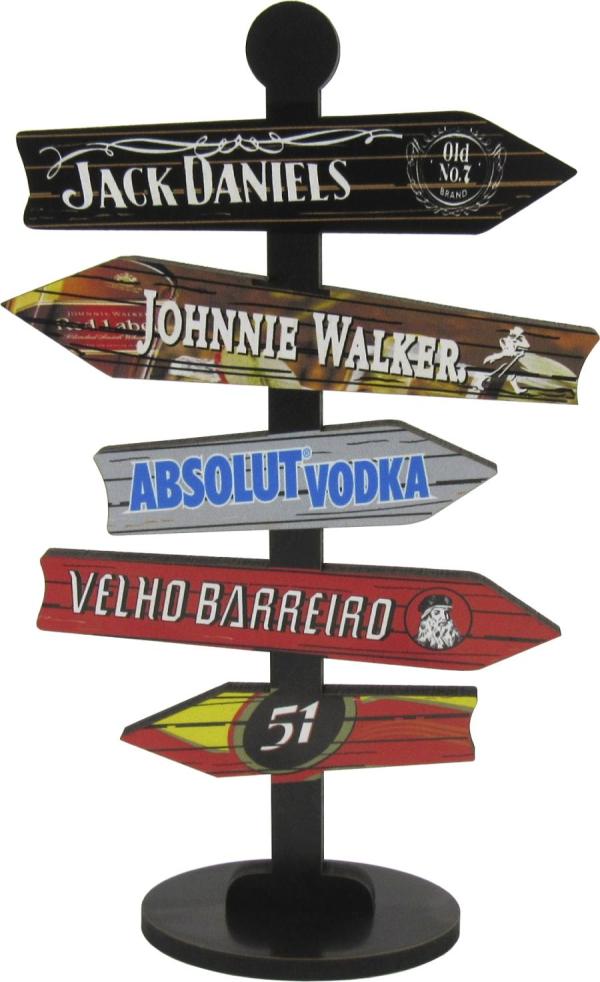 Placa Seta de Mesa Adesivada Jack Daniels Mdf