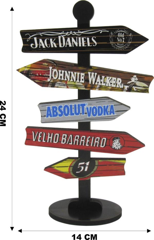 Placa Seta de Mesa Adesivada Jack Daniels Mdf