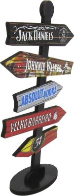 Placa Seta de Mesa Adesivada Jack Daniels Mdf