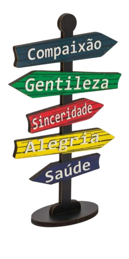 Placa Seta de Mesa Adesivada Compaixão  Mdf