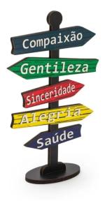 Placa Seta de Mesa Adesivada Compaixão  Mdf