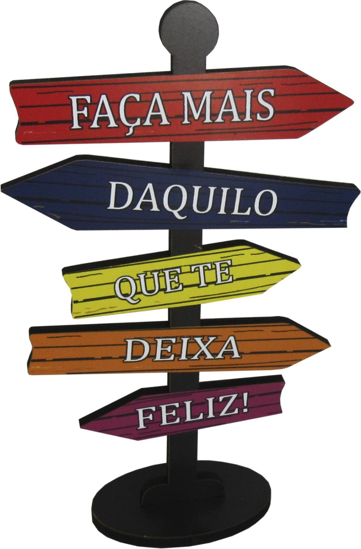 Placa Seta de Mesa Adesivada Faça mais  Mdf