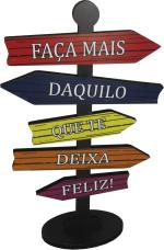 Placa Seta de Mesa Adesivada Faça mais  Mdf