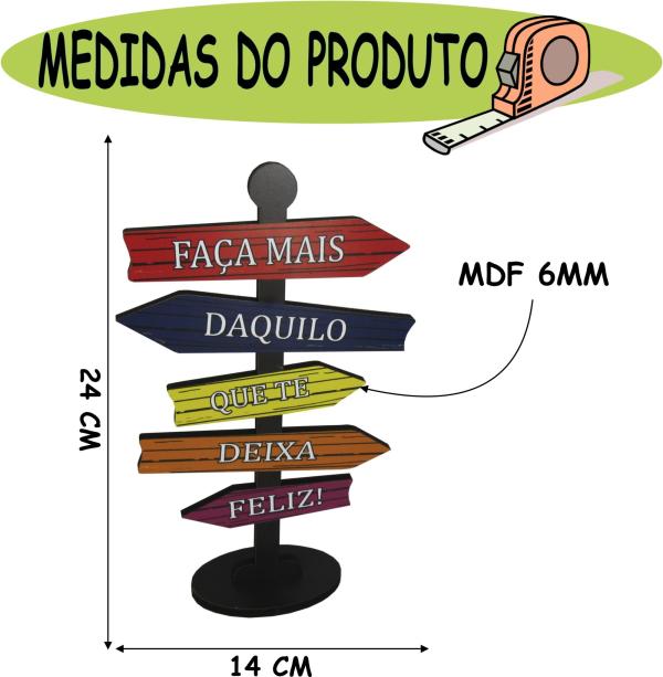Placa Seta de Mesa Adesivada Faça mais  Mdf
