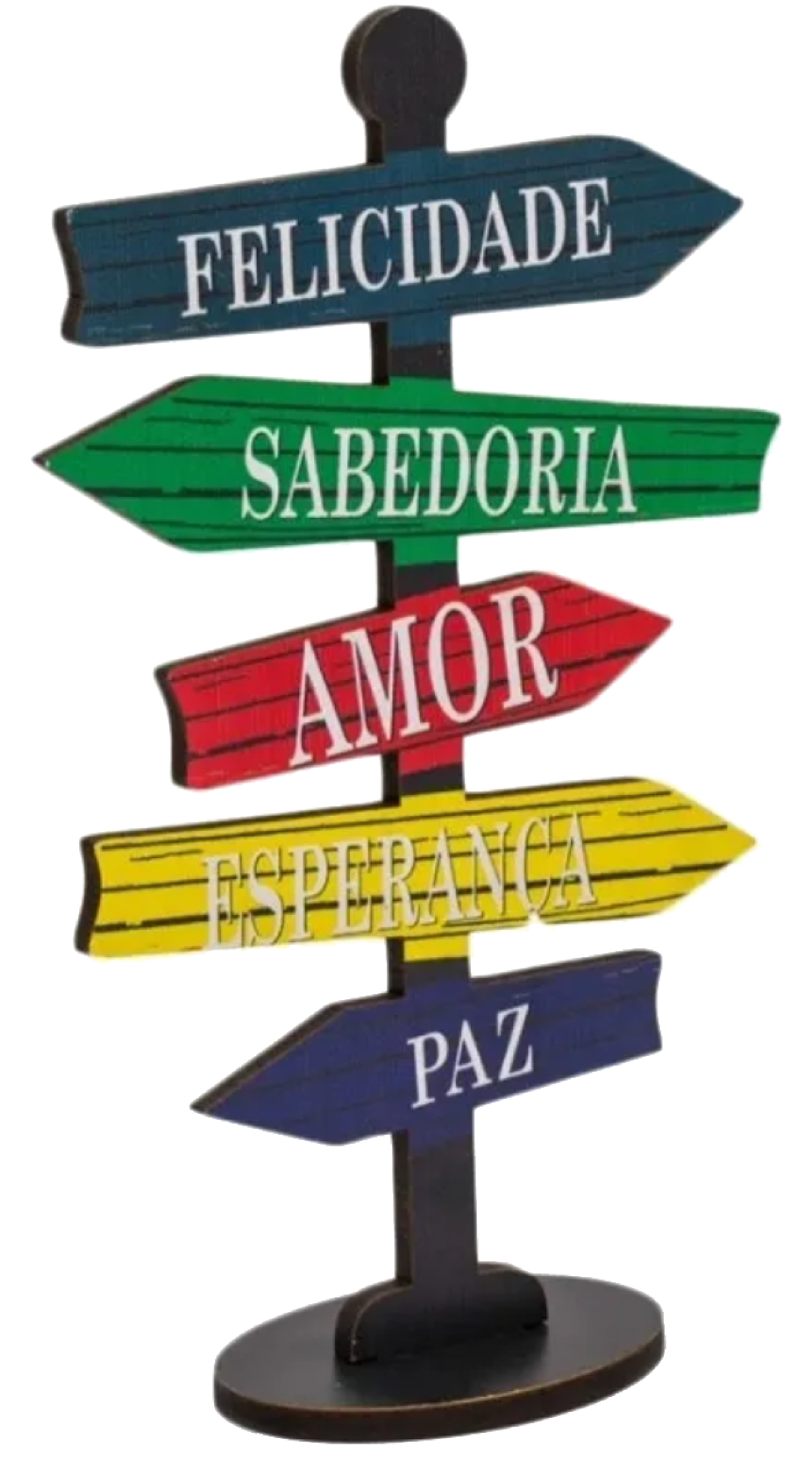 Placa Seta de Mesa Adesivada   Mdf Felicidade