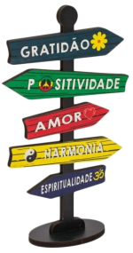 Placa Seta de Mesa Adesivada Gratidão   Mdf