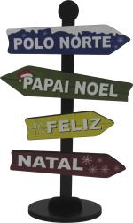 Placa Seta de Mesa Adesivada Polo Norte    Mdf