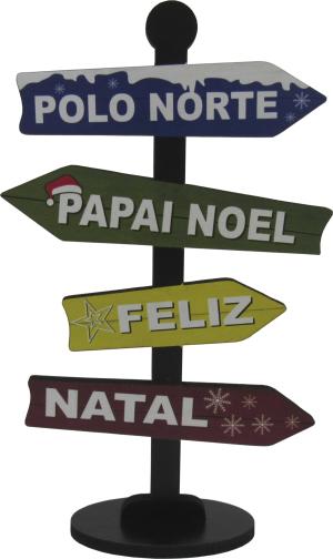 Placa Seta de Mesa Adesivada Polo Norte    Mdf