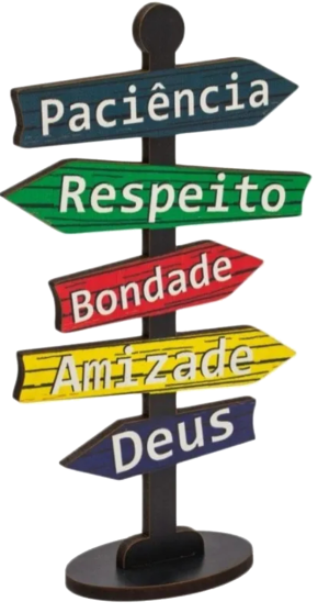 Placa Seta de Mesa Adesivada Paciência  Mdf
