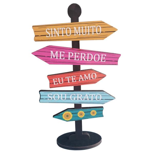 Placa Seta de Mesa Adesivada Ho oponopono   Mdf