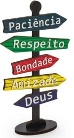Placa Seta de Mesa Adesivada Paciência  Mdf