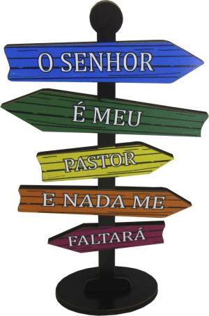 Placa Seta de Mesa Adesivada  Senhor   Mdf