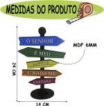 Placa Seta de Mesa Adesivada  Senhor   Mdf