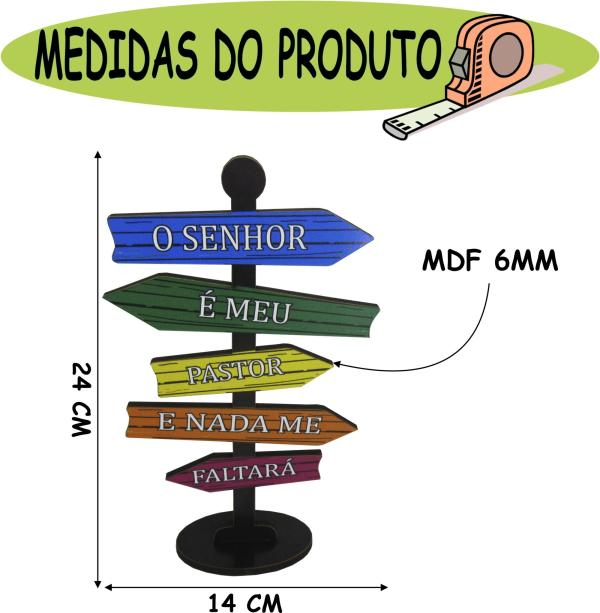 Placa Seta de Mesa Adesivada  Senhor   Mdf
