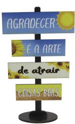 Placa Seta de Mesa Adesivada Agradecer Mdf