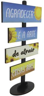 Placa Seta de Mesa Adesivada Agradecer Mdf