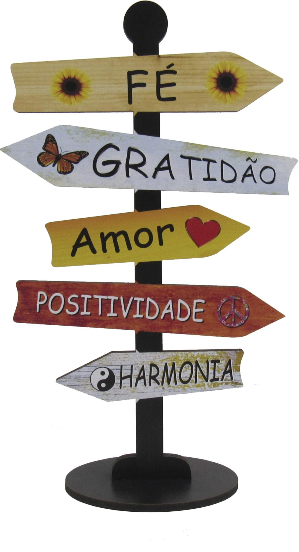 Placa Seta de Mesa Adesivada Fé    Mdf